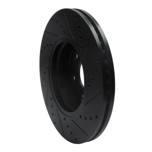 Chevrolet Colorado Brake Rotor (1) - Front Left - R1 Concepts - Drilled & Slotted - Black - `15-`20